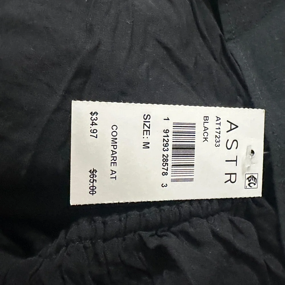 ASTR Women's Medium Puff Sleeve Tie Back Top Blouse‎ NWT